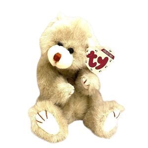 Ty Attic Treasures Collection Bear Dickens Jointed Tan Plush Stuffed Animal 8”